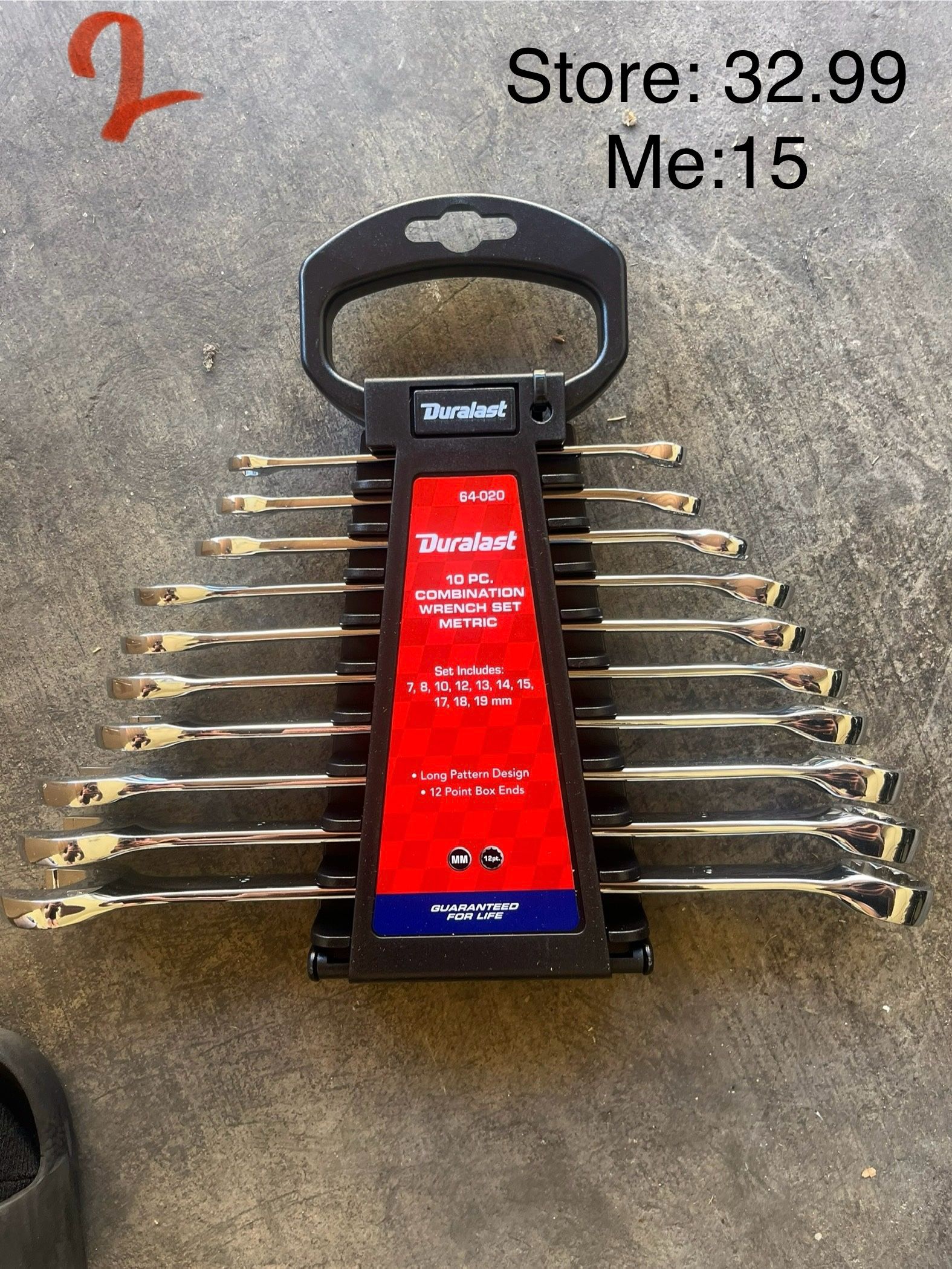 10 PC. COMBINATION WRENCH SET METRIC