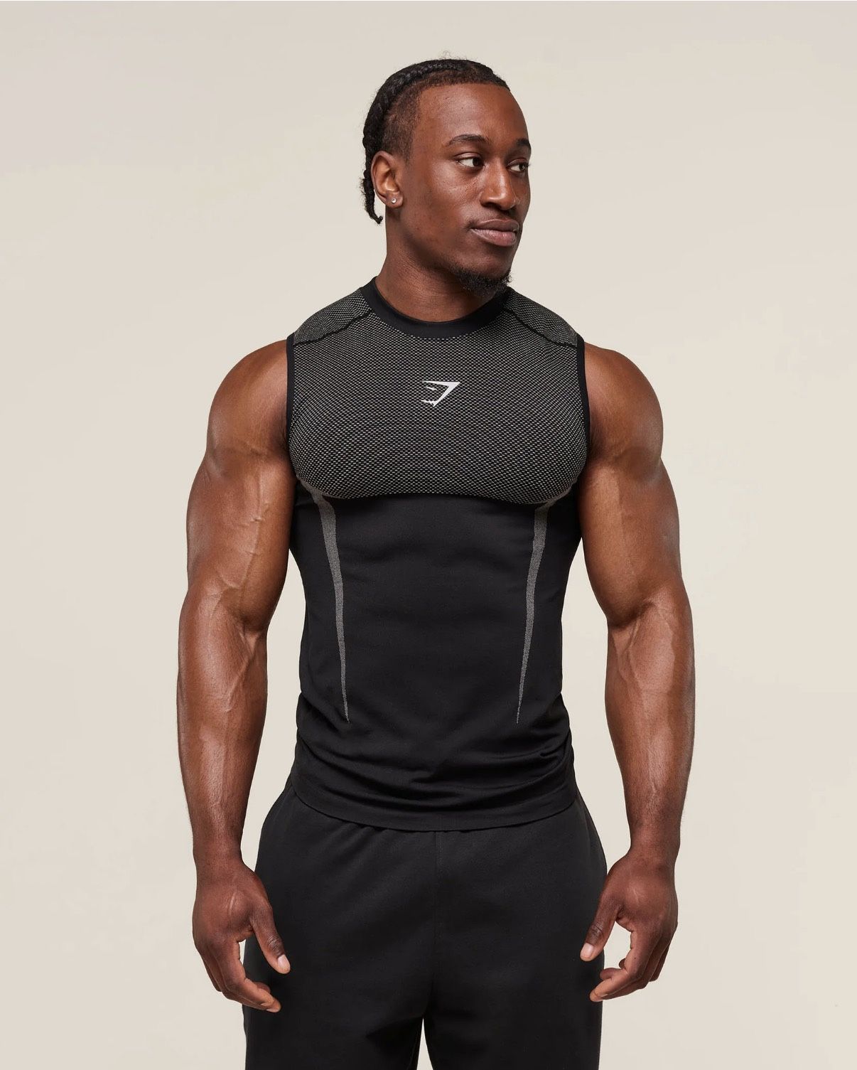 GYMSHARK ONYX 5.0 TANK TOP - Black/Light Grey - Size Small, Medium, Large (1 of each)