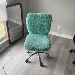 Blue Fuzzy Office Chair 