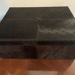 Brazil Cow Leather Jewelry Box Black 