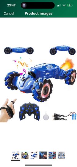 Brand New Hand Gesture Sensing RC Stunt Car with Lights Music, Spray Drift Gesture RC Car 360° Spins All Terrains Hand Controlled Truck Toys