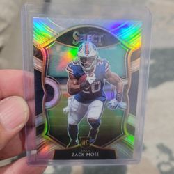 Zack Moss Rookie Select Silver Prizm Concourse Football Card