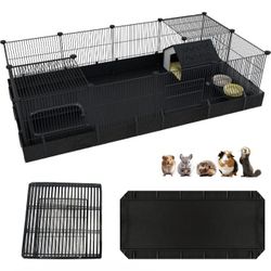 Xymoso DIY Guinea Pig Cages with Waterproof Canvas Bottom,16 Panels 