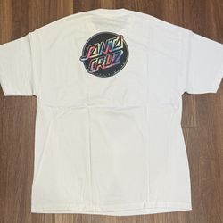 Santa Cruz Skateboards  White Tie Dye Logo Double Sided Tie-dye XL Skateboarding Skating T-shirt 