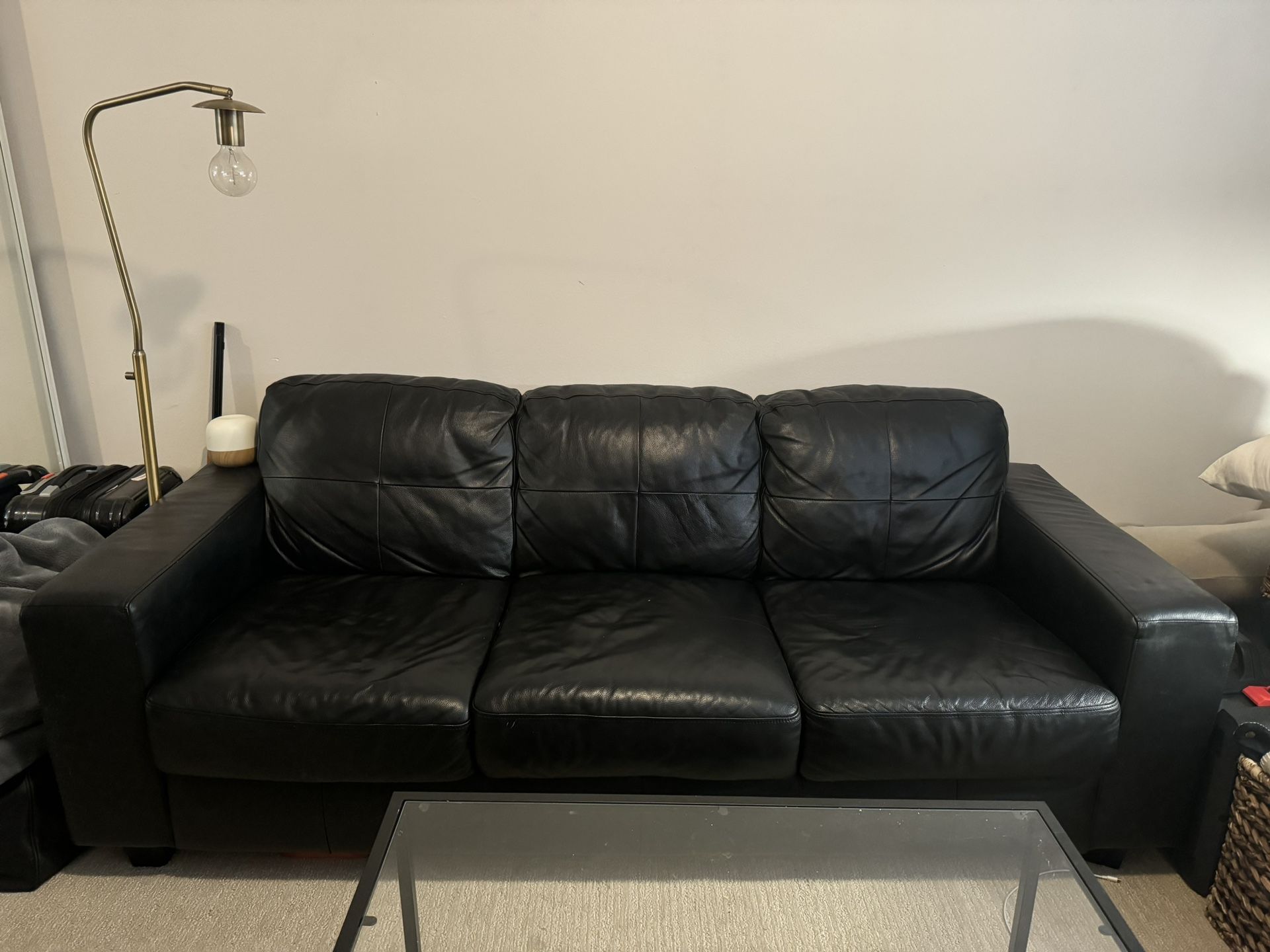 Black Leather Couch 
