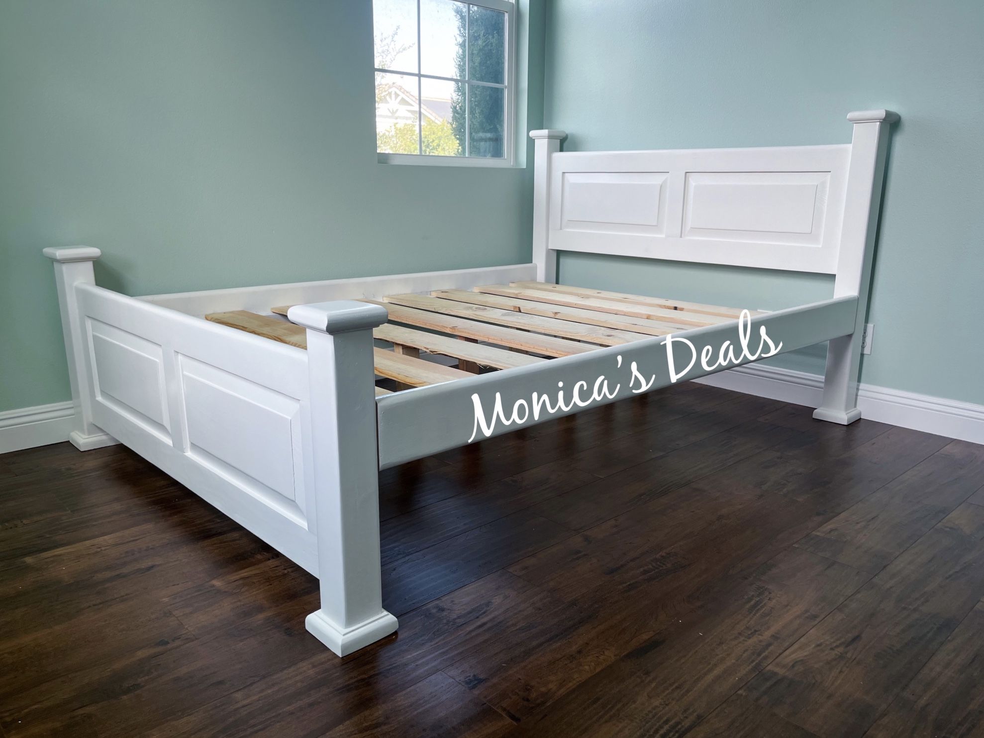 Queen Solid Wood Bed Frame $400