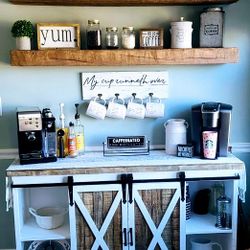 Coffee Station With Floating Shelves 