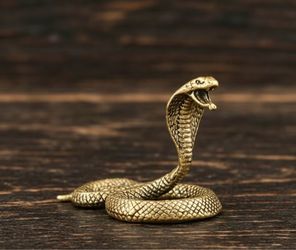Brass Cobra Snake Figurine Statue