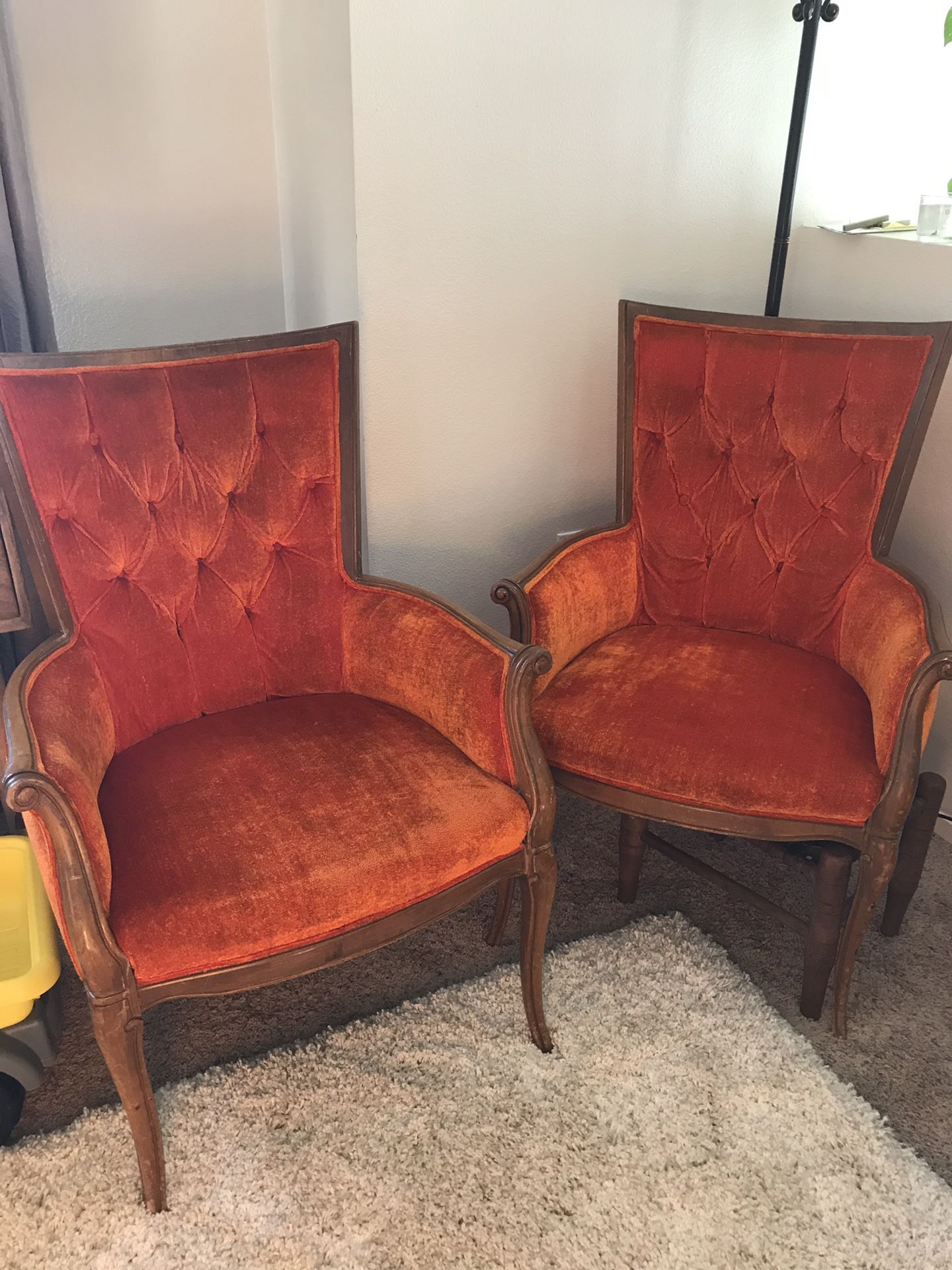 Orange antique chairs