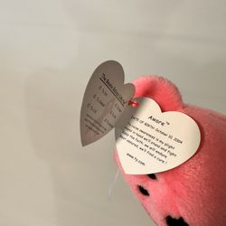 TY Beanie Baby “Aware” (Pink Bear) – With Tag