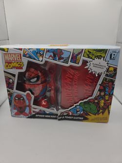 Marvel Comics Spider Man Egg Cup And Toast Cutter
