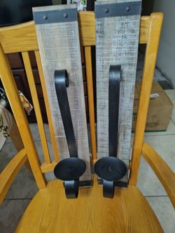 Beautiful wooden candle holders brand new $18.  26 X5