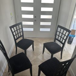 Solid Wood Dining Chairs X4 - Dark Brown 