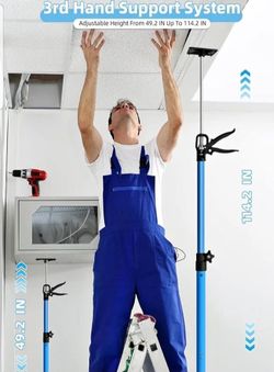 (4PK) Dust Barrier Poles,Steel Cabinet Jacks for Installing Cabinets,Adjustable 45.3-114.3"