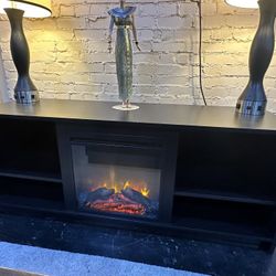 TV Stand With Electric Fireplace 