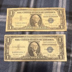 Silver Certificate Dollar Bill 1957 B And 1935 E