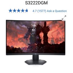 Dell 32 inch Gaming Curved Monitor Open Box 