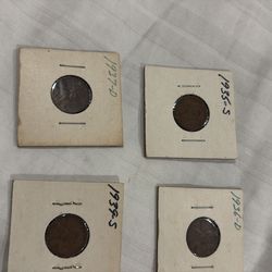 Lincoln pennies 1935S 36D 37D and 39S