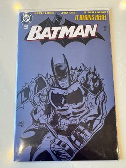 Absolute Batman Tyler Kirkham homage sketch on Batman 608 blank