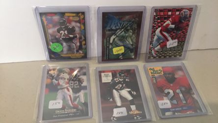 Six Dion Sanders cards