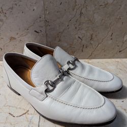 White Men's Gucci Jordaan Loafers