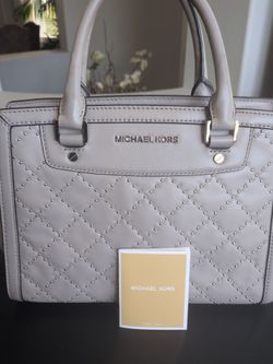 Michael Kors Quilted Studded Leather Satchel