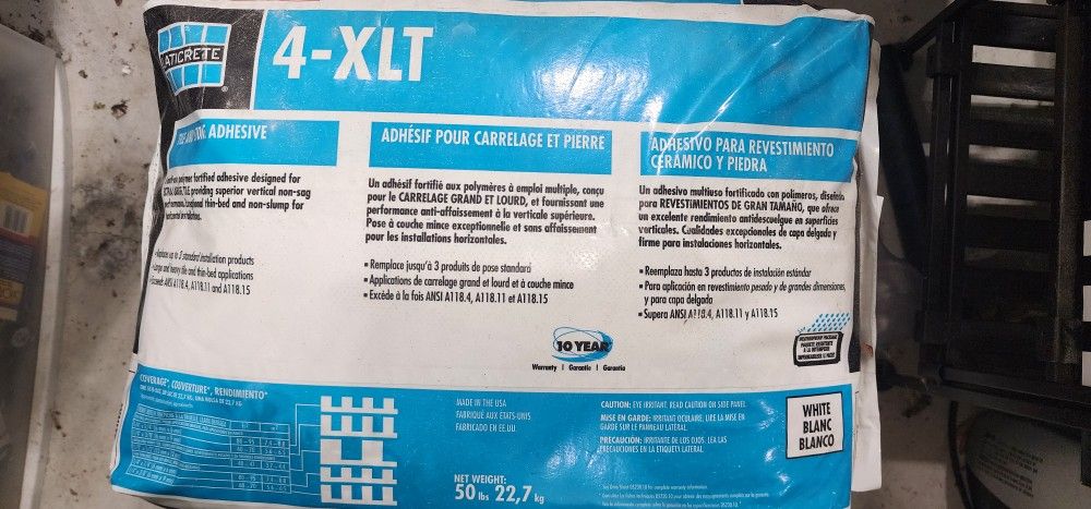 Laticrete 4-XLT (3) 50lb bags, WHITE. $40 for all 3 bags!