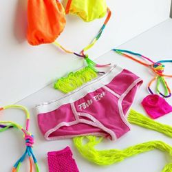 Small Neon Rave Dancer Costume Bikini Fishnets
