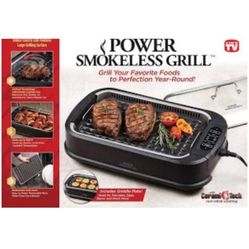 Smokeless Indoor Electric Grill With Tempered Lid Interchangeable Griddle Plate 