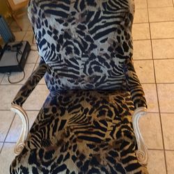 2 chairs-animal print designer