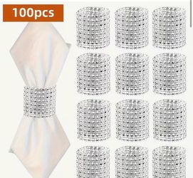 100 pcs silver napkin ring