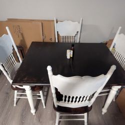 Rustic Dining Table With 4 Chairs