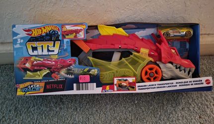 NEW IN BOX...HOT WHEELS DRAGON LAUNCH TRANSPORTER TOY...AGES 3+
