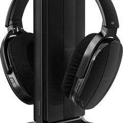 Wireless TV Headphones, Over Ear Headsets with Wireless 2.4GHz RF Transmitter Charging Dock, Rechargeable Digital Stereo Headsets for Watching TV Comp