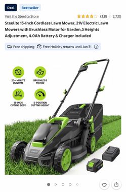 Steelite Lightweight Cordless Lawn Mower