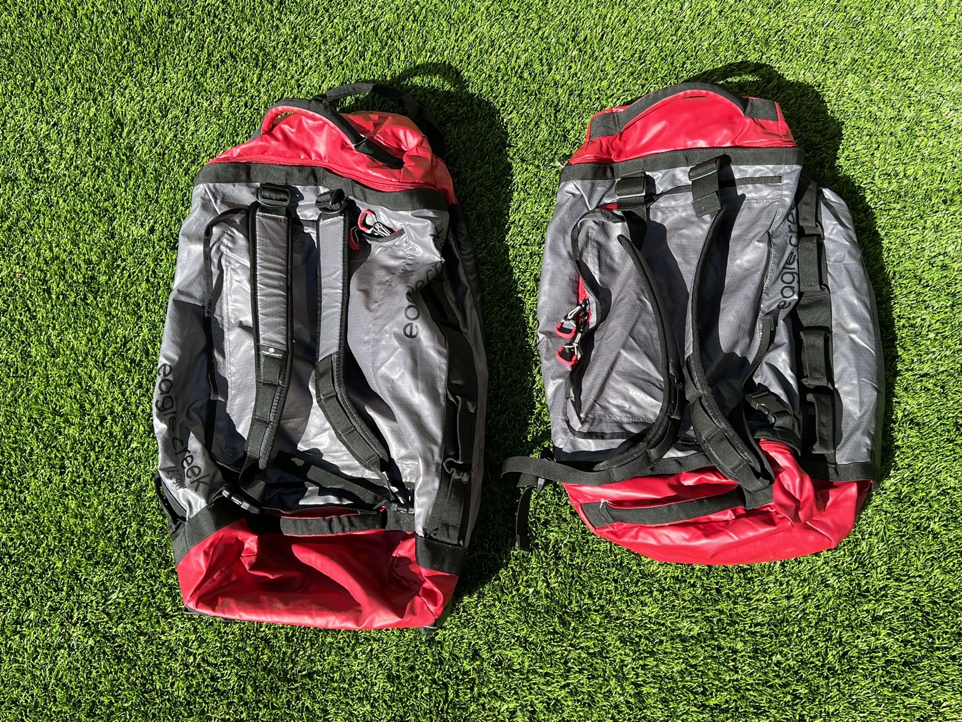Eagle Creek Cargo Hauler Rolling Duffel 90L & 60L Asphalt/Red Bundle Travel Bags