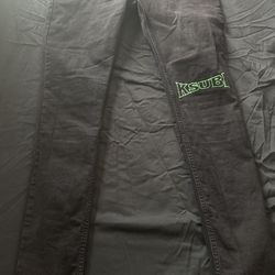 Black Ksubi jeans with green print on knee size 34