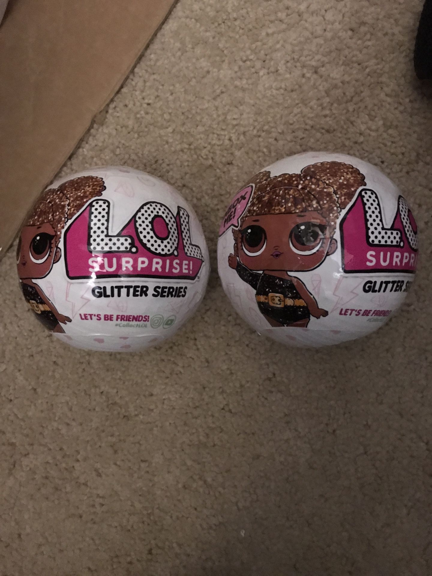 lol surprise mystery dolls lot of 2 rare glitter series