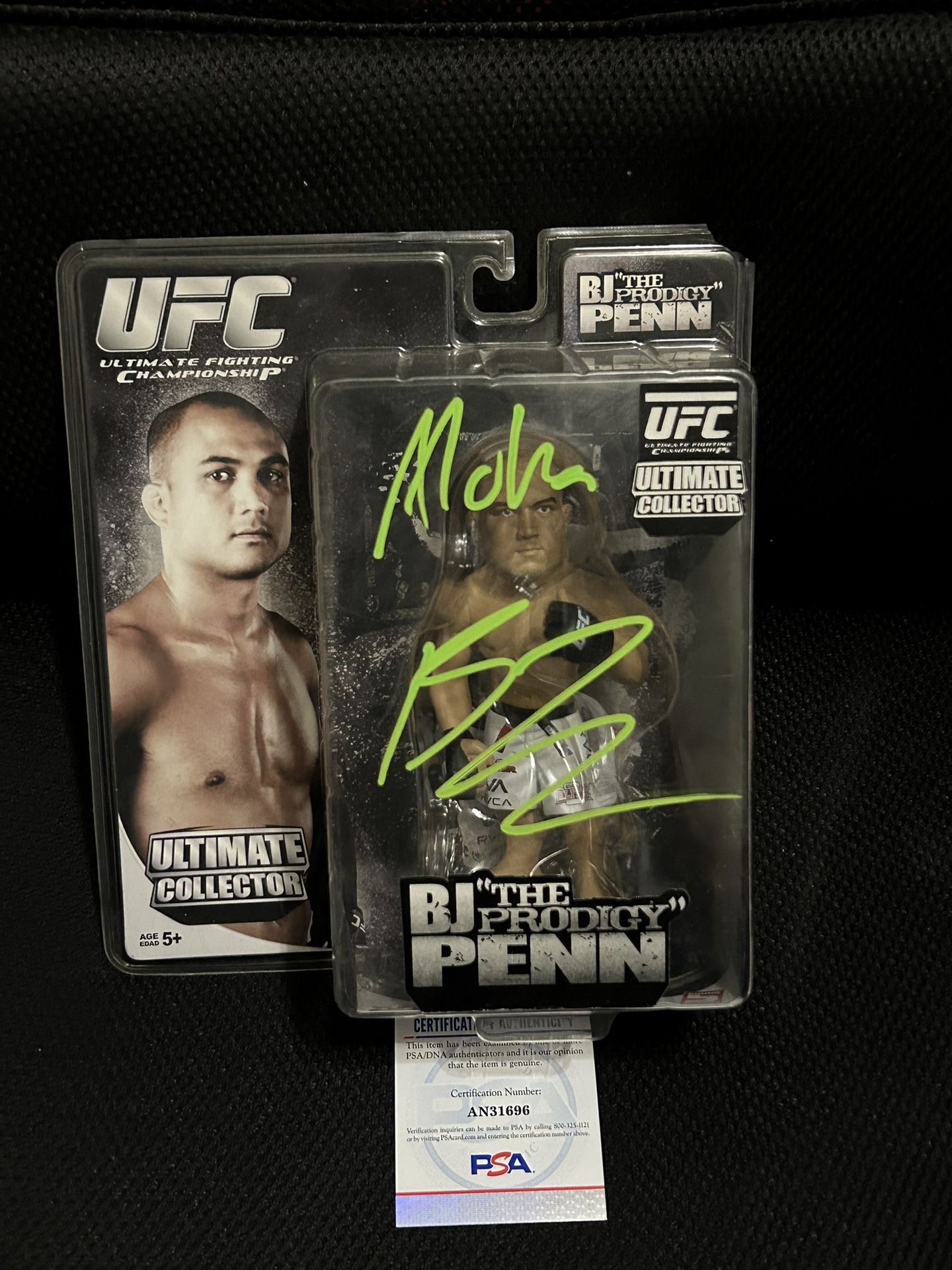 BJ Penn 2009 Round 5 UFC Action Figure PSA COA Autograph