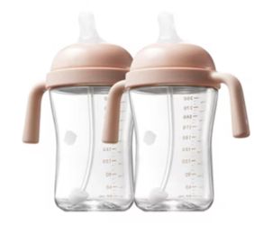 Sippy Cup Learner 6+ Months – Weighted Straw, Spill Proof, Anti-Choking, Pink