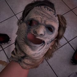 Texas Chainsaw Leather Face Halloween Head rubber