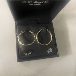 New Hoop 10 K Gold Earrings Asking $385!!!