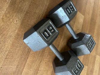 60 lb metal dumbbells