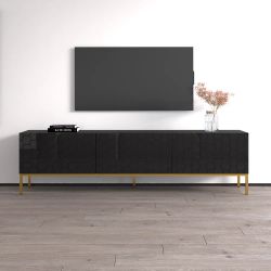Black TV Stand With Storage