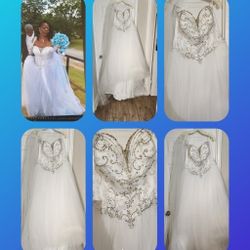Wedding dress and veil