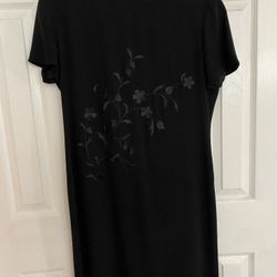 Jones New York Black Dress With Embroidery Size 12