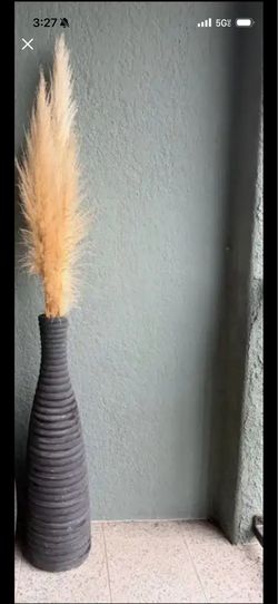 Tall Decorative Vase with Pampas Grass