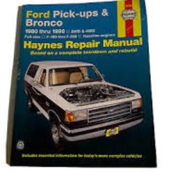 Ford Pick Up & Bronco 1(contact info removed) Haynes Repair Manual 