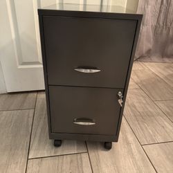 Gray Rolling Filing Cabinet With Keys 