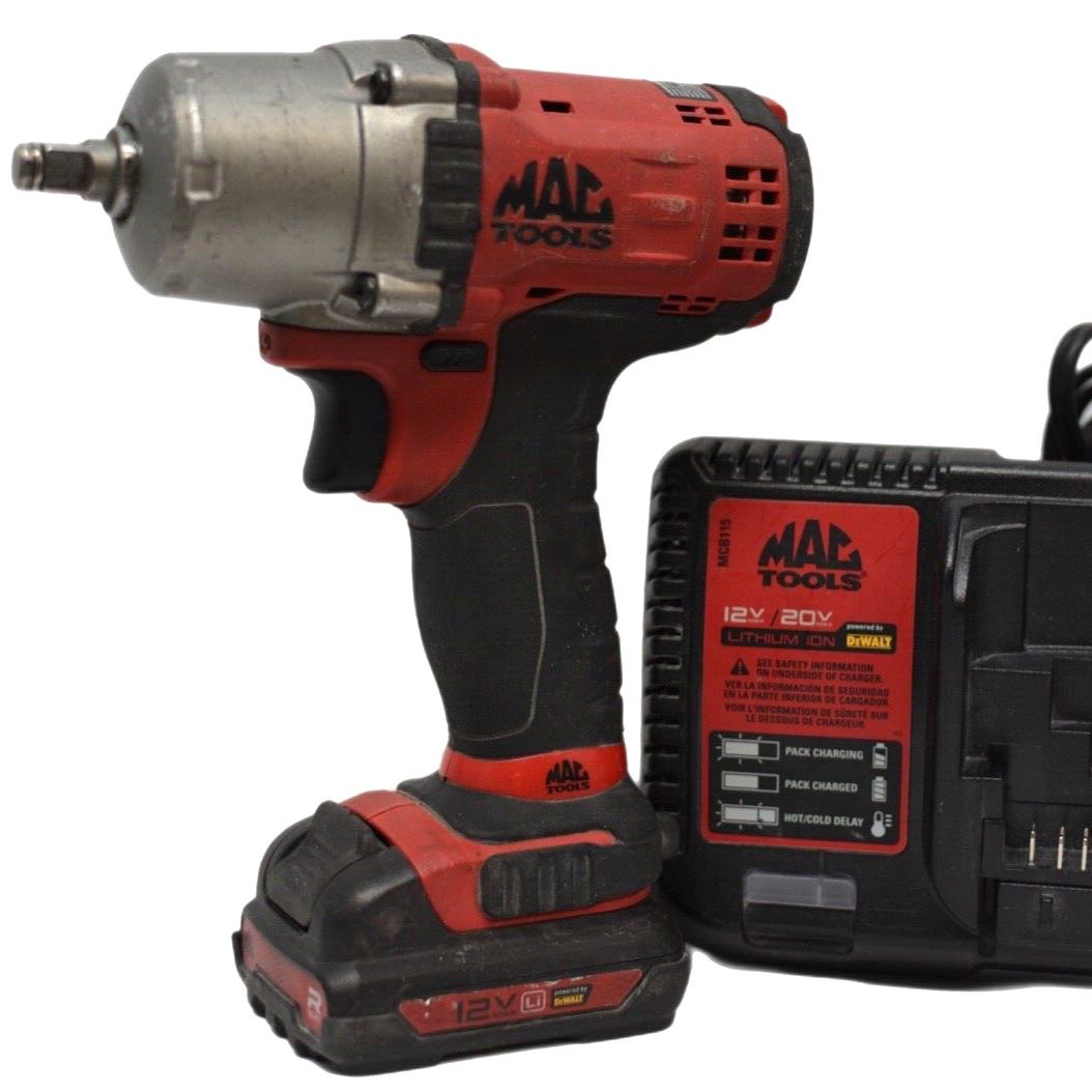 MAC Tools 3/8" 12V Impact Wrench BWP038 with Charger + 2ah Battery